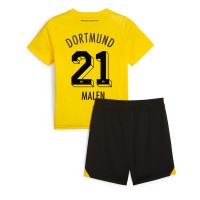 Billiga Borussia Dortmund Donyell Malen #21 Barnkläder Hemma fotbollskläder till baby 2023-24 Kortärmad (+ Korta byxor)